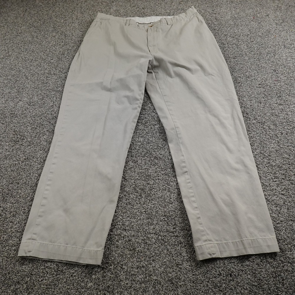 VTG Polo Ralph Lauren Pants Mens 40X32 Beige Prospect Chino Trouser‎ Golf Preppy